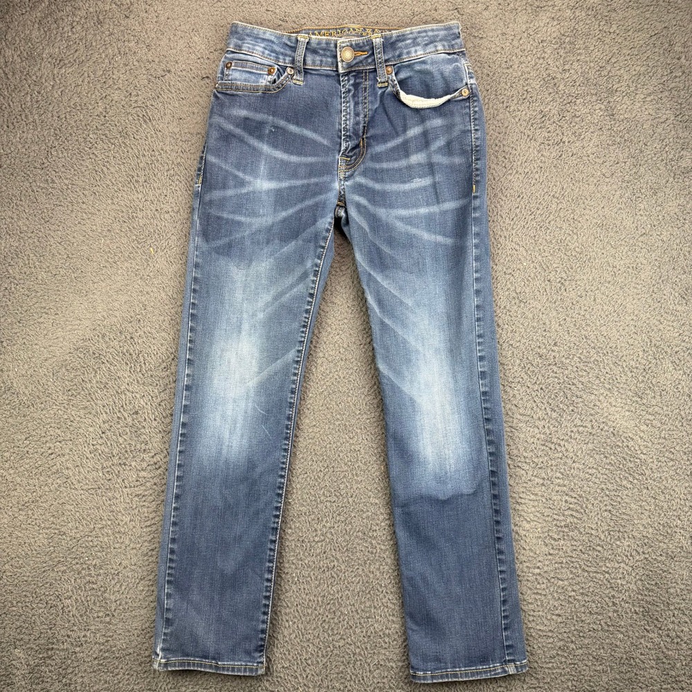 American Eagle Slim Straight Extreme Flex Jeans Blue Mens 26x28 Medium Wash‎